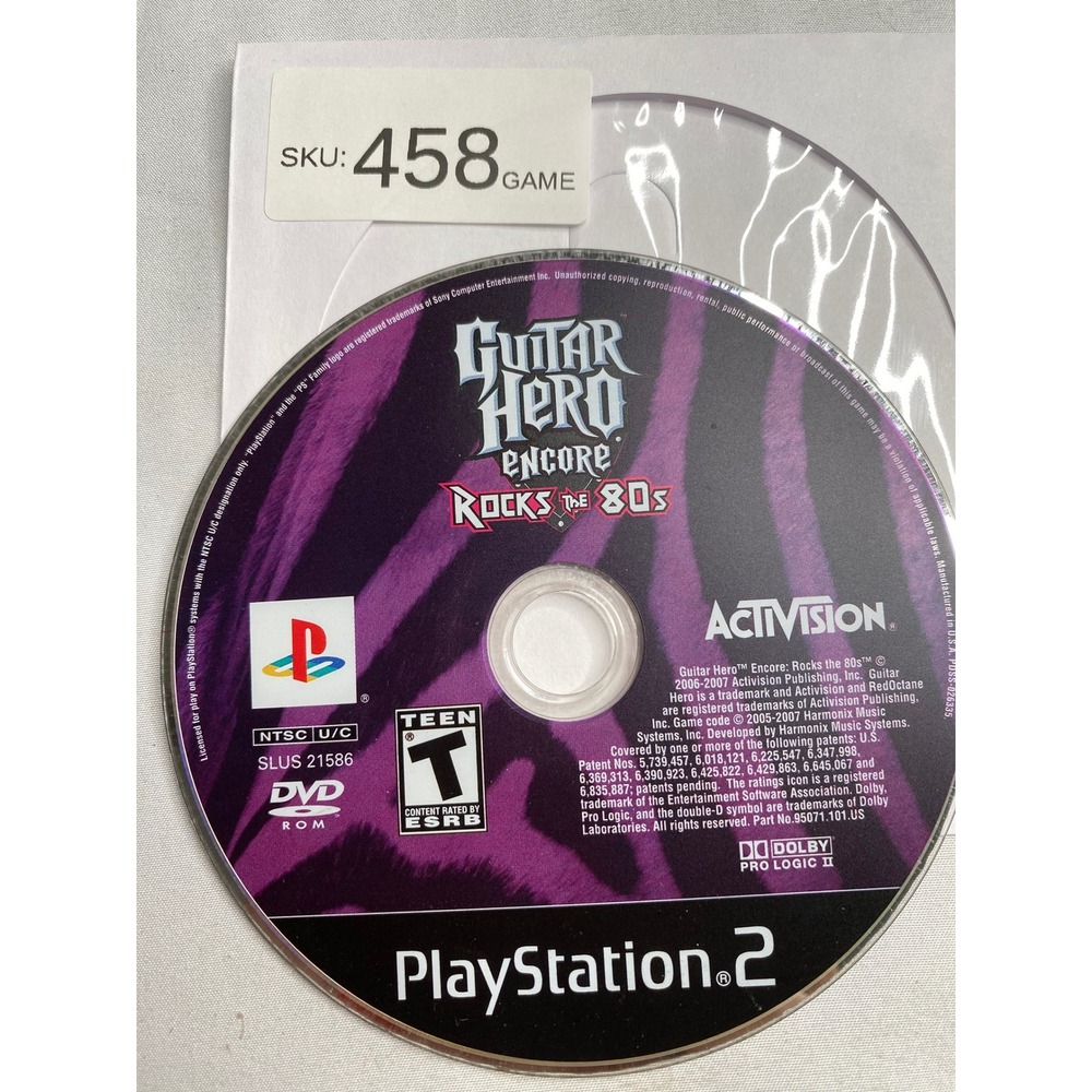 Guitar Hero Encore Rocks the 80s Sony PlayStation 2